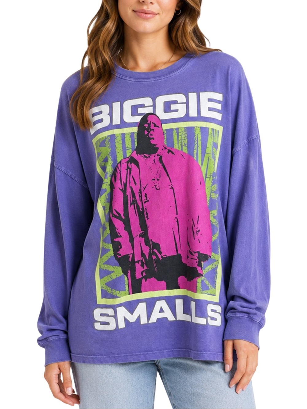 Daydreamer BIGGIE SMALLS Long Sleeve T-Shirt - One Size - Ultra Violet Acid